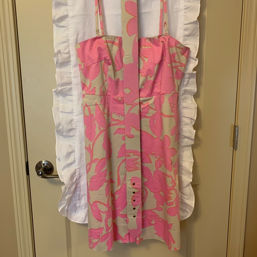 Beautiful pink/tan dress with removable straps 12